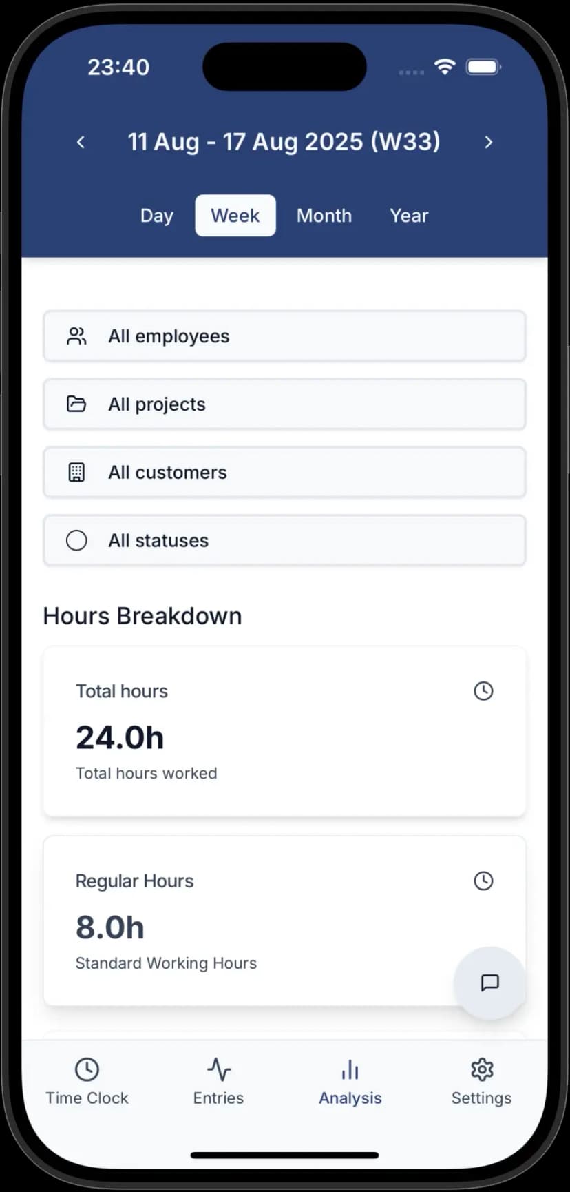 Obtenez une vue d'ensemble complète des heures de travail